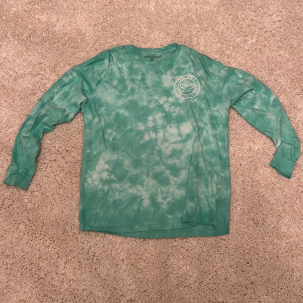 Mint green tie dye Lido Beach tee